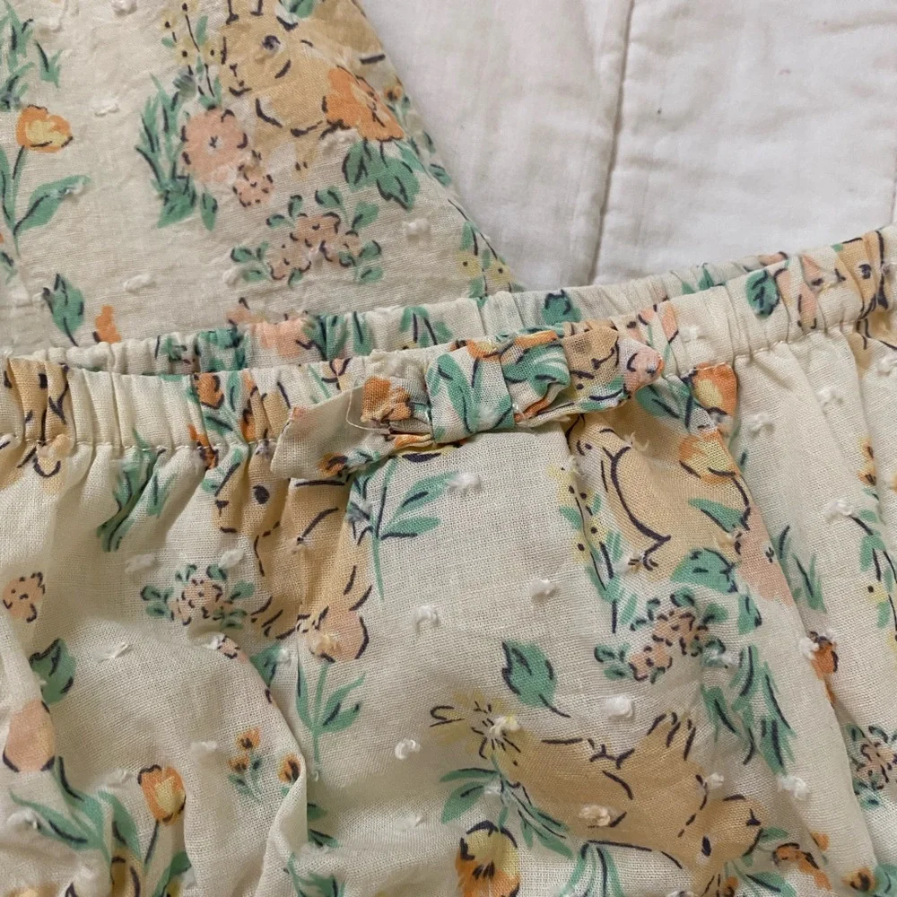 Haute hippie bunny matching flowy top with bloomers perfect for Easter/Spring - Picture 2 of 8